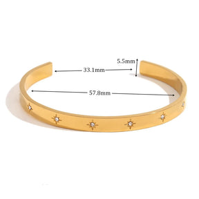 Pulseira Estrela Zircão Banhada a Ouro 18K – Renovee