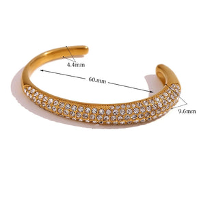 Pulseira de Luxo Banhada a Ouro com Cristais de Zircônia