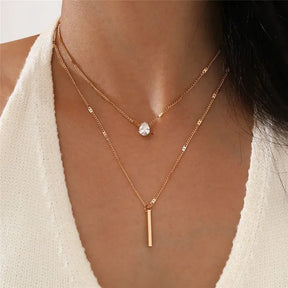 Colar Gargantilha Minimalista em Dourado e Prata - Crystal