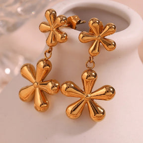 Brinco Floral Banhado a Ouro 18k