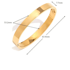 Pulseira Minimalista Brilhante em Aço Inoxidável Banhado a Ouro