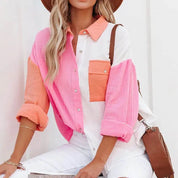 Camisa de Lapela com Manga Longa e Bolsos – Lass