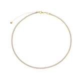 Colar Dourado Chocker Riviera Pedras Brancas