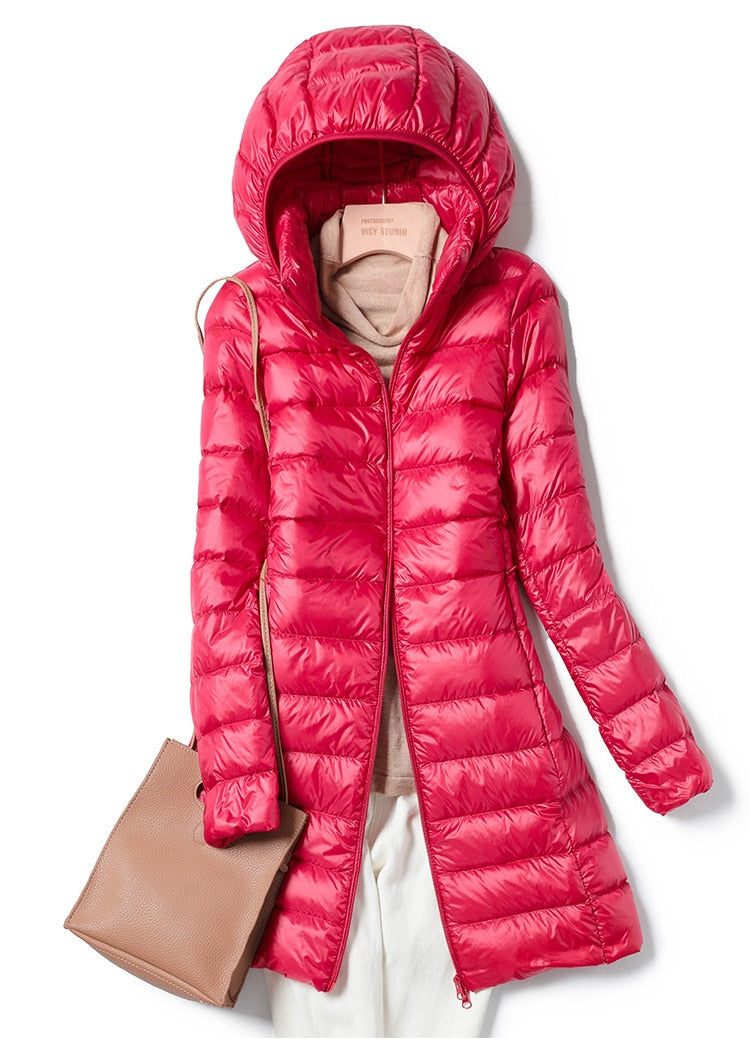 Jaqueta Feminina Puffer com Capuz