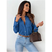 Blusa Feminina Elegante – Decote V e Estilo Office