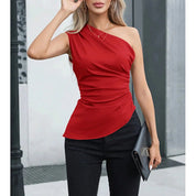 Camiseta Feminino Slim Fit – Um Ombro e Sem Mangas