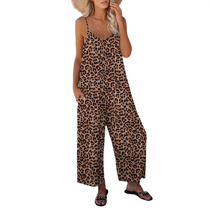 Macacão Casual com Alça e Estampa de Leopardo – Alexia