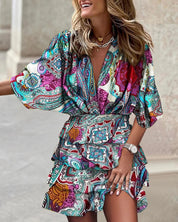 Vestido Curto com Estampa Floral – Kelen