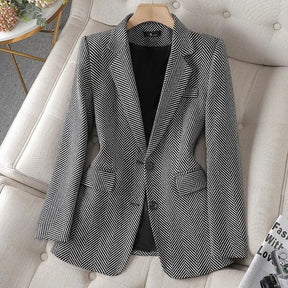 Blazer Casual de Peito Único com Manga Longa – Reese