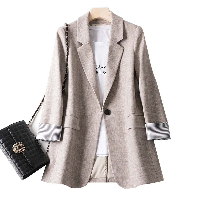 Blazer Feminino de Algodão com Manga Longa – Marrot