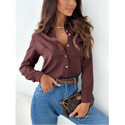 Blusa Feminina Elegante – Decote V e Estilo Office