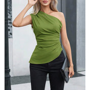 Camiseta Feminino Slim Fit – Um Ombro e Sem Mangas