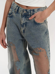 Calça Jeans Azul Translúcida