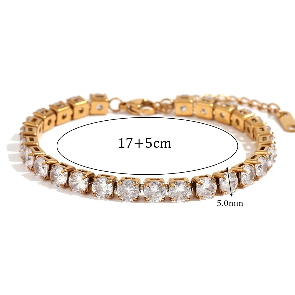 Pulseira de Zircão Banhada a Ouro 18K – Renovee