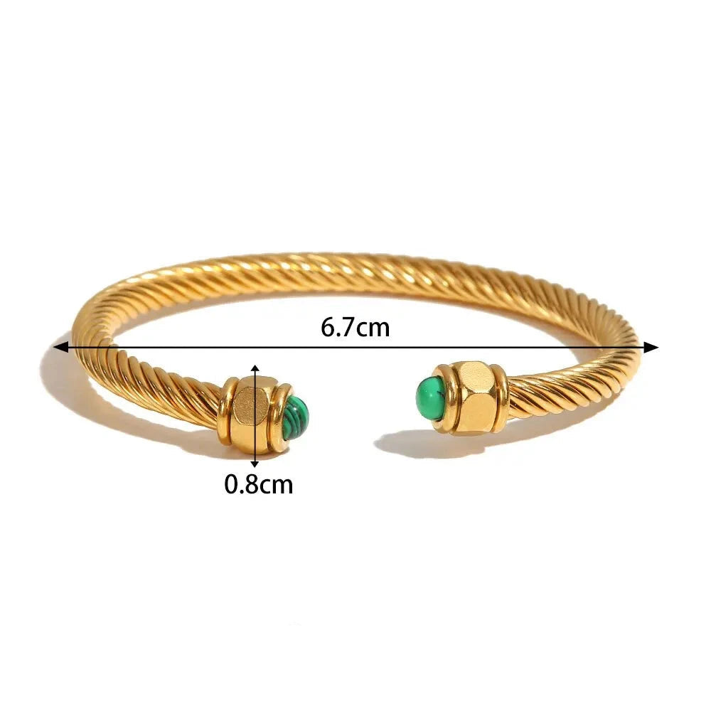 Pulseira Luxuosa Twisted Thread Banhada a Ouro 18k