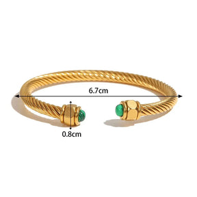 Pulseira Luxuosa Twisted Thread Banhada a Ouro 18k