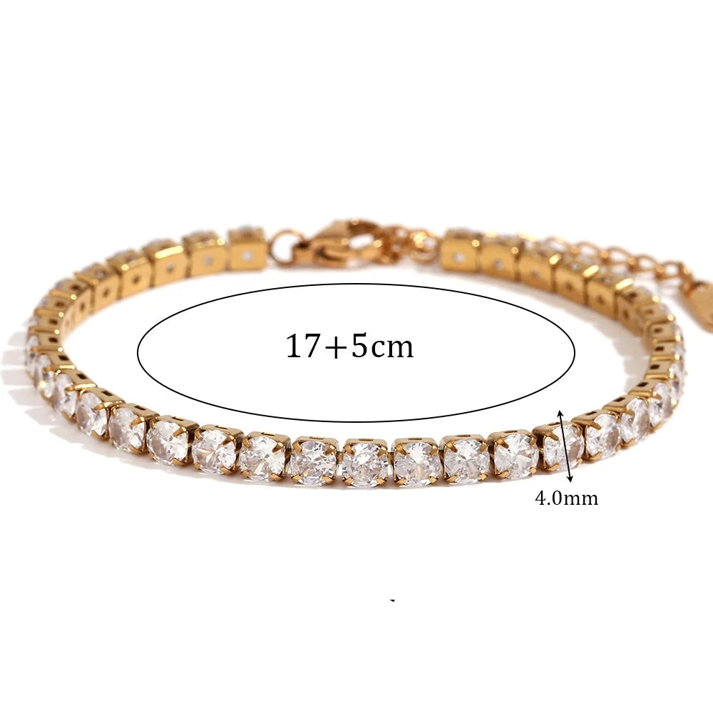 Pulseira de Zircão Banhada a Ouro 18K – Renovee