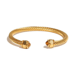 Pulseira Luxuosa Twisted Thread Banhada a Ouro 18k