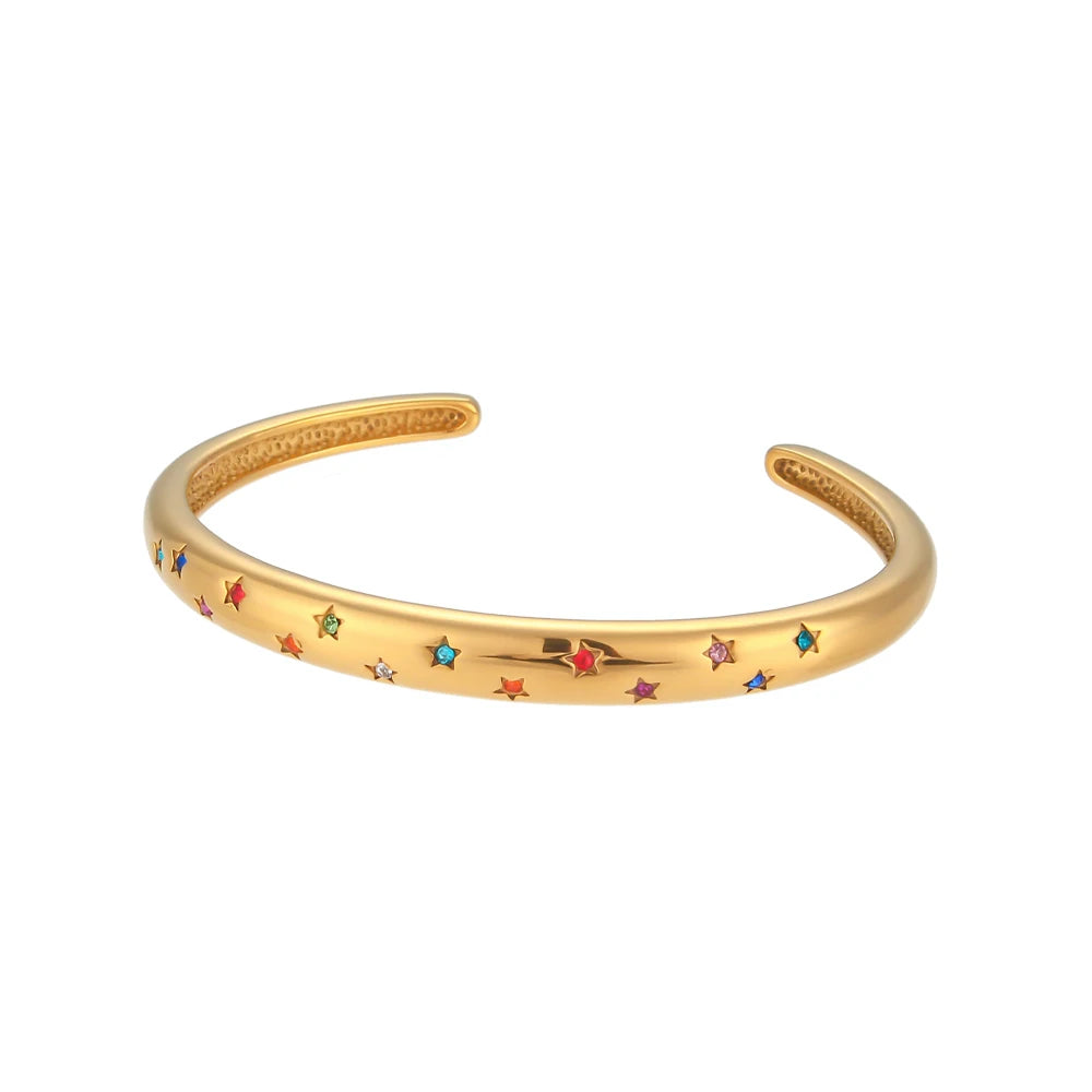 Pulseira Estrela e Lua Banhada a Ouro 18K – Renovee