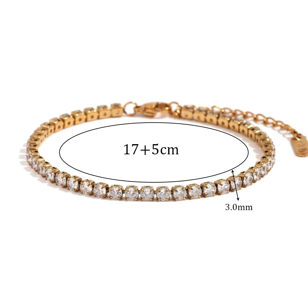 Pulseira de Zircão Banhada a Ouro 18K – Renovee