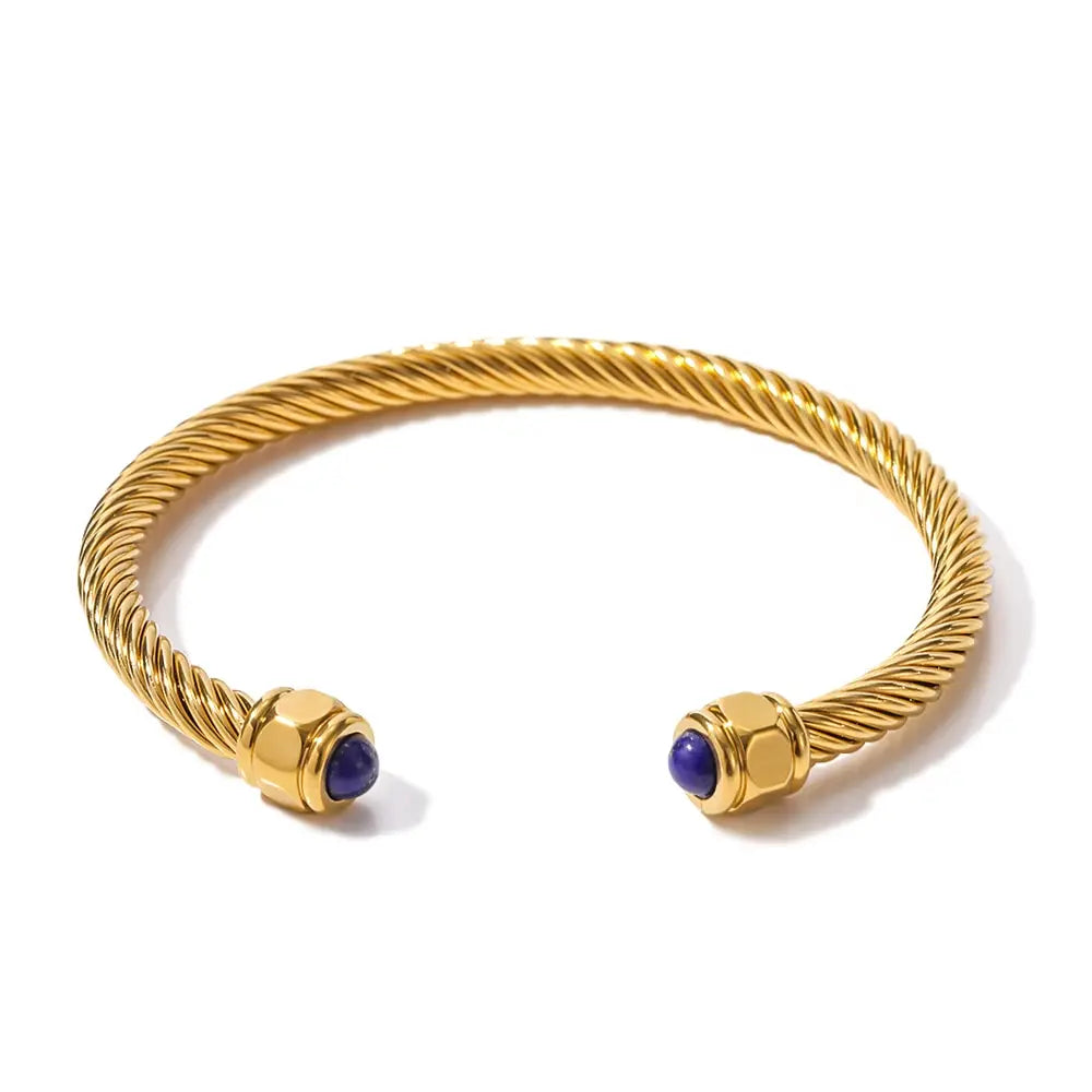 Pulseira Luxuosa Twisted Thread Banhada a Ouro 18k