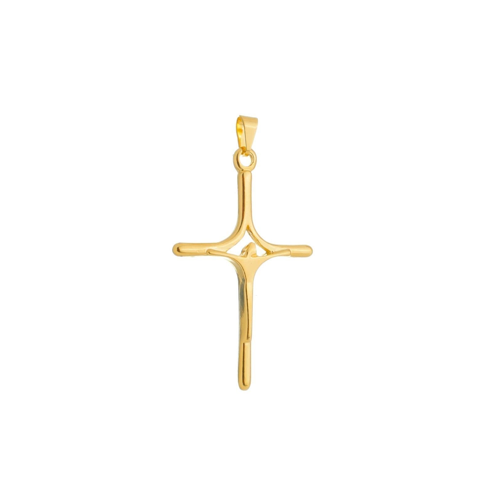 Pingente Dourado Crucifixo