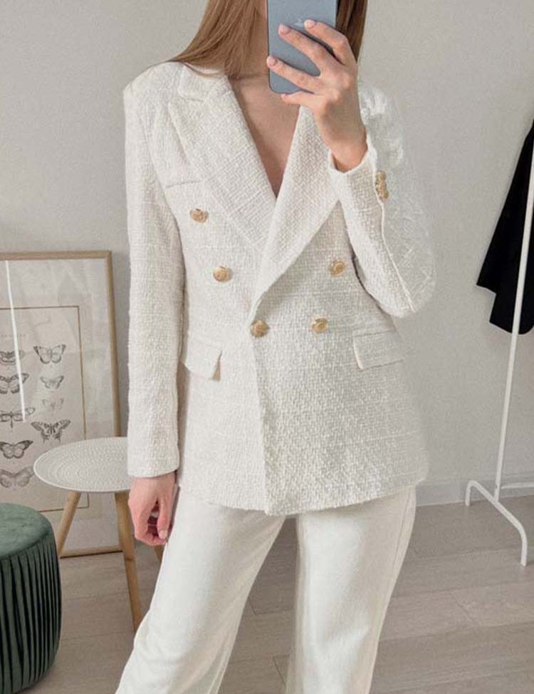 Blazer Feminino Vintage com Manga Longa – Jefe