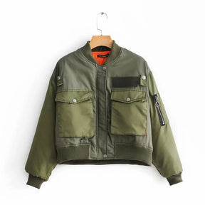 Jaqueta Feminina Bomber Grossa Verde – Elma