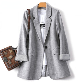 Blazer Feminino de Algodão com Manga Longa – Marrot