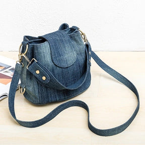 Bolsa de Ombro Grande Azul Casual – Denim