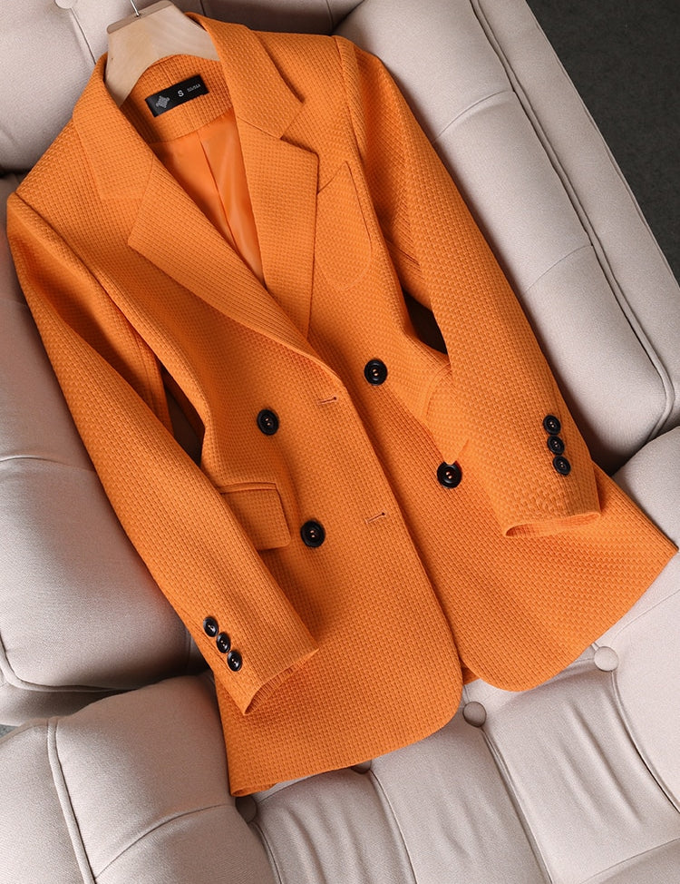 Blazer de Lã Texturizado com Manga Longa – Tanizze
