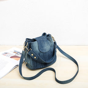 Bolsa de Ombro Grande Azul Casual – Denim